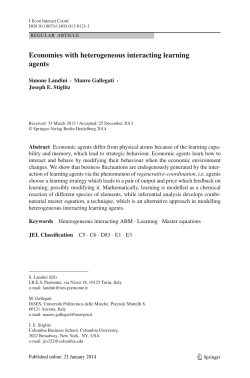 Economies with heterogeneous interacting learning agents