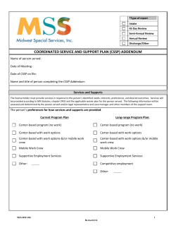 isp support plan - Midwest Special Services
