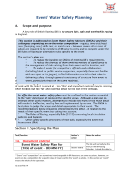 B. Framework for an Event Safety Plan