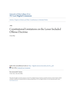 Constitutional Limitations on the Lesser Included Offense Doctrine