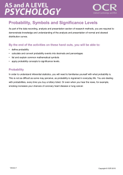 Inferential statistics - Probability student workbook