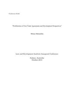 FTA under WTO - The Law and Development Institute