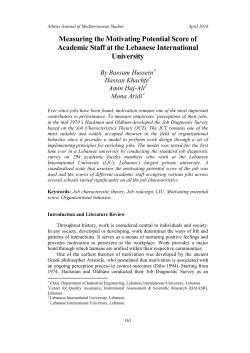 Measuring the Motivating Potential Score of Academic Staff at the