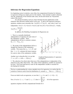 Inference for Regression Equations