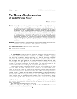 The Theory of Implementation of Social Choice Rules
