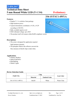 Technical Data Sheet 5 mm Round White LED