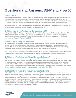 DINP and Prop 65 - Phthalates