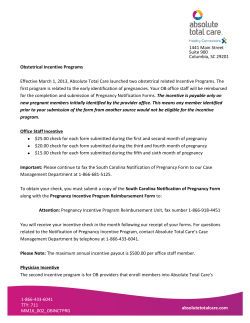 OB Provider Pregnancy Incentive Form