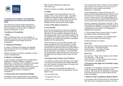 Local Rules and Conditions of Competition established by the