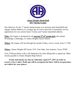 Alamo Heights Basketball 2017 Spring League Our objective for the
