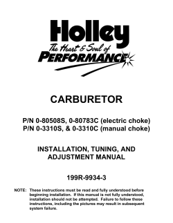 Holley 0-3310S Carburetor Installation Instructions
