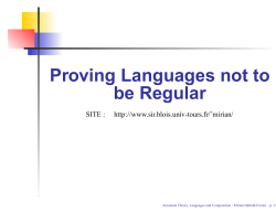 Proving Languages not to be Regular