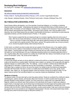 Developing Moral Intelligence