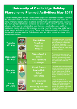 May/June Activity Timetable