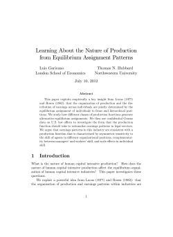 Learning About the Nature of Production from Equilibrium