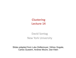 Clustering Lecture 14