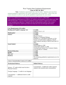 Class of 2012 and 2013 - West Virginia Department of Education