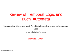 Temporal Logic, Lecture 22