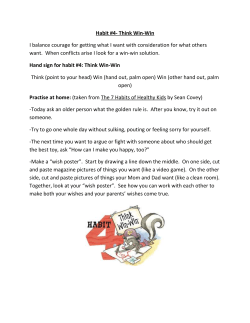 Habit 4 - Think Win-Win