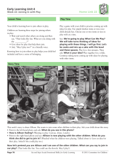 Home Link 22 Early Learning Unit 4