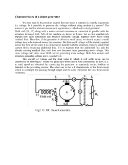 Characteristics of a shunt generator