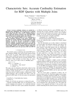 CONFERENCE: Characteristic Sets: Accurate Cardinality Estimation