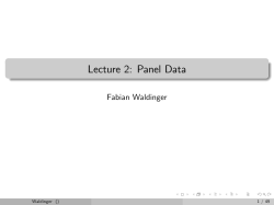 Lecture 2: Panel Data
