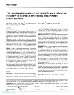 Text messaging research participants as a follow