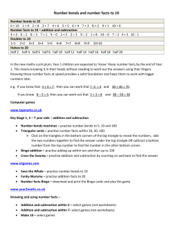 Number bonds and number facts to 10