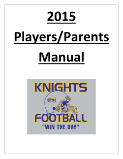 2015 Players/Parents Manual STMA Football Mission Statement