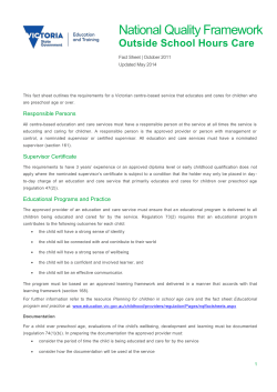 Outside School Hours Care - Department of Education and Training