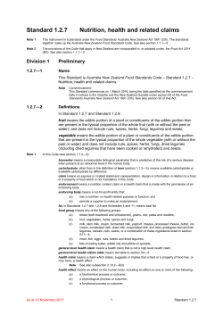 1.2.7 Nutrition and health claims v169 as at 12 Nov 2017