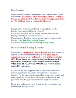 license info - Cobh Triathlon Club
