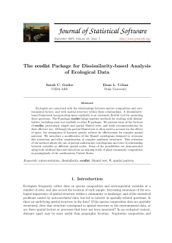The ecodist Package for Dissimilarity