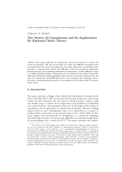 The Motive of Commitment and Its Implications for Rational Choice