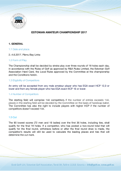 ESTONIAN AMATEUR CHAMPIONSHIP 2017