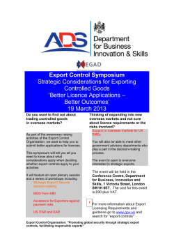 Export Control Symposium: strategic considerations for