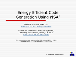 Energy Efficient Code Generation Using rISA