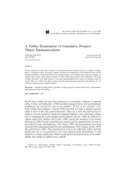 A Further Examination of Cumulative Prospect Theory