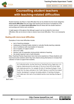 Counselling student teachers with teaching