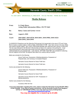 Media Release - Hernando County Sheriff`s Office