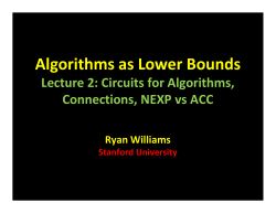 Algorithms as Lower Bounds