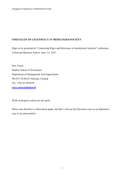 Struggles of Legitimacy in Mediatized Society