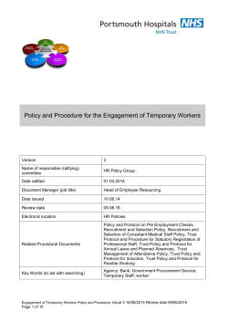 Engagement of Temporaory Workers