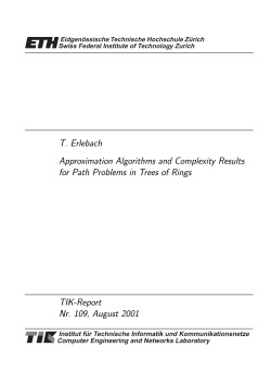 T. Erlebach Approximation Algorithms and Complexity Results for