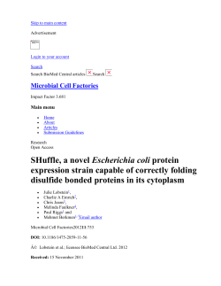 SHuffle, a novel Escherichia coli protein expression strain capable