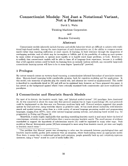 Connectionist Models - Association for Computational Linguistics