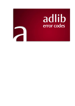 Error codes in Adlib