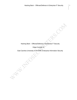 Hacking Back &ndash; Offense/Defense in Enterprise IT Security 1 Hacking