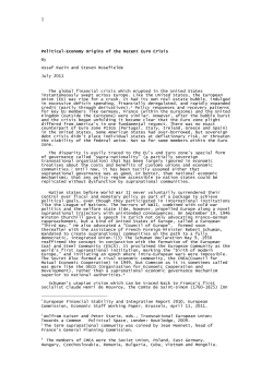 Political-Economy Origins of the Recent Euro Crisis By Assaf Razin
